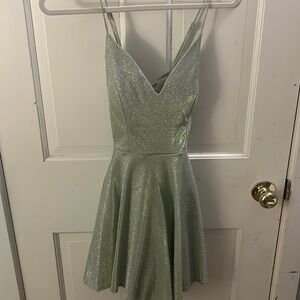 Windsor Size Small-Green sparkly dress with lace back